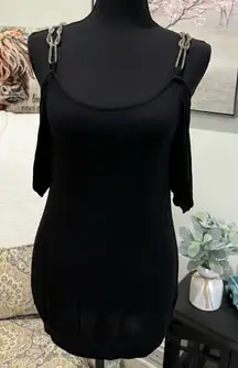 Rhapsody Black Cut Out Sleeveless Blouse