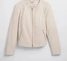 Chico's Cream Leather Jacket