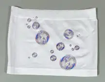 White Bubble Bubbles Graphic Spandex Tube Top Shirt Blouse Tee Size S 🫧