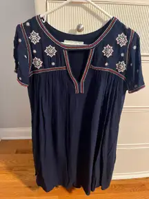 Blue Short Sleeve Dress