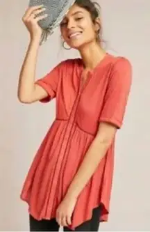 Anthropologie Akemi + Kin Veria‎ Swing Tunic Blouse Top Orange/Rust Size S BIN E