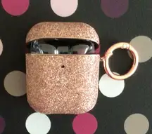 NWOT Rose Gold Glitter AirPod 1/2 Generation Case