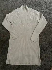 Abercrombie & Fitch Cream Ribbed Knit Dress 0103