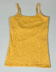 SO Wear It Declare It Yellow Butterfly Print Shelf-Bra Cami Camisole Tank Top Shirt Size S 💛✨