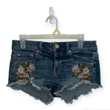 American eagle outfitters women’s cutoff floral denim‎ shorts size 4