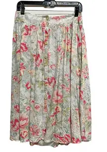 Urban Outfitters ECOTE Skirt L Floral Cottagecore Rayon Button Front Vintage Y2K