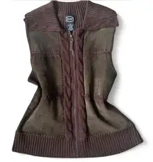 Brown Suede Knit Vest