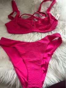 Victoria secret pink bikini 34B top medium bottom no padding on the bra nwt
