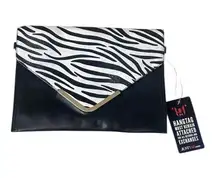 JustFab Black and White Zebra Clutch