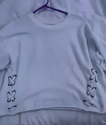 Cropped Lace up Sweater