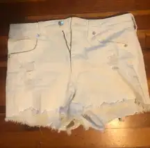 White Distressed Shorts