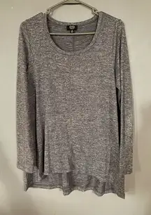 Jones New York Gray Long Sleeve Tunic Top Size Medium