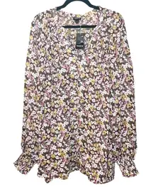 Torrid Crinkle Chiffon Smocked Blouson Sleeve Blouse