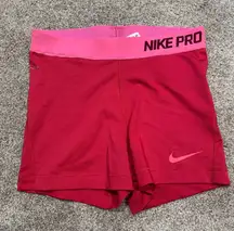 Pink Nike Pro Spandex Shorts