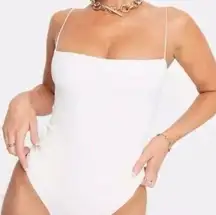 Naked Wardrobe Minimalist Basic Casual White Bodysuit - White Sz XL NWT