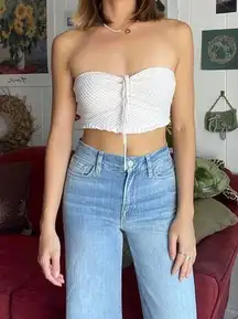 Bershka White Crotchet Top