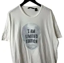 Vintage Y2K Sean John I Am Limited Edition T Shirt White 2XL XXL Skull Flowers