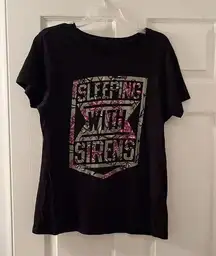 Sleepin With Sirens Floral Band Tee Medium