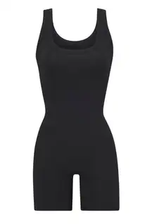 SKIMS Cotton Rib Onesie Black Small Bodysuit Jumpsuit Soot