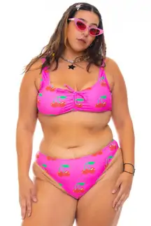Tunnel Vision Cherry High-waisted Bikini Set