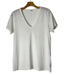 Rag & Bone Shirt Women Small White Knit V Neck Short Sleeve Tee Athleisure