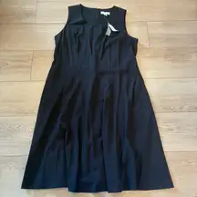 NWT Christopher & Banks Black Sleeveless Crew Neck A-line Midi Dress Size 16W