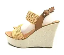 Steve Madden Engel Womens Woven Slingback Platform Wedge Heel Sandal Size 9.5 M