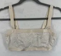 New Victoria's Secret PINK Unlined Bralette‎ Light Gray Logo Strap Size S READ