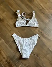 Frankie’s Bikinis white eyelet bikini set