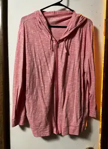 Pink Hooded Zip-Up Lightweight Jacket