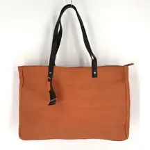 NWT Earth‎ Axxessories Womens Woven Double Handle Tote Shoulder Bag Burnt Orange