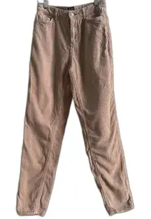 Cream Corduroy Pants Mom High Rise Straight Leg Ribbed Cotton Size 26 BDG