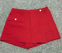 Boutique Red Denim Skort