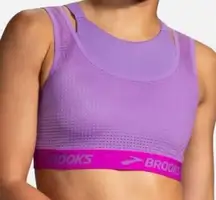 Brooks Drive Mesh Run Bra Purple Magenta Padded Running Sports Bra Small