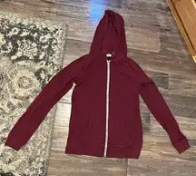 Full Tilt Burgundy Zip Up Hoodie Size Small