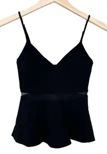 Lulu's Black Peplum Tank Top Sz XS