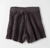 NWT Aerie Crochet Short - Graphite - S