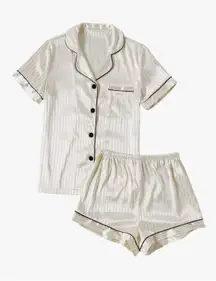 Striped Silky Satin Pajamas
