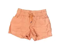 Athleta Cabo Linen 4” Short Women’s 0 Peach Orange  Pull on Drawstring High Rise