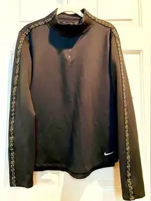 Nike partial zippered pullover sweatshirt / jacket - black & gold - large