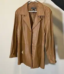 Dialogue 1X Camel Leather Jacket