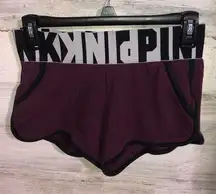 Pink Victoria’s Secret maroon/black booty shorts size XS summer lounge comfy​​