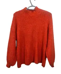 Hyped Unicorn Mock Neck Textured Sweater Orange Women's Size Medium