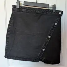 We the Free Snap Denim Mini Skirt W12 Black Wash