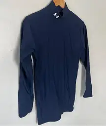 Vintage Under Armour Womens Compression Top Size Md Blue Nylon Made In USA