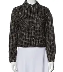 Christian Siriano Tweed Cropped Oversized Blazer Jacket Size Small