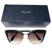 Prada Brown & Pale Gold Gradient Cat Eye Sunglasses SPR56T