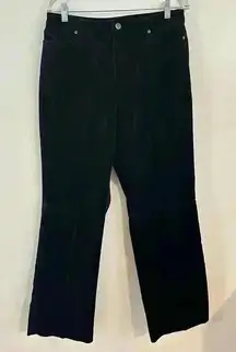 Rafaella Velvet Trouser‎ Dress Pants Womens 12 Black Chino Mid Rise Casual