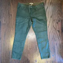 BANANA REPUBLIC HERITAGE Women’s Olive Green Coated Denim Ankle Jeans Size 28 S