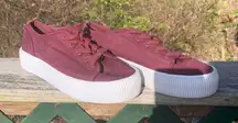 Divided By H&M Canvas Sneakers Sz 8 Burgundy